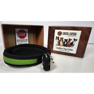 Logical Leather  Dog Collar Size Medium Green